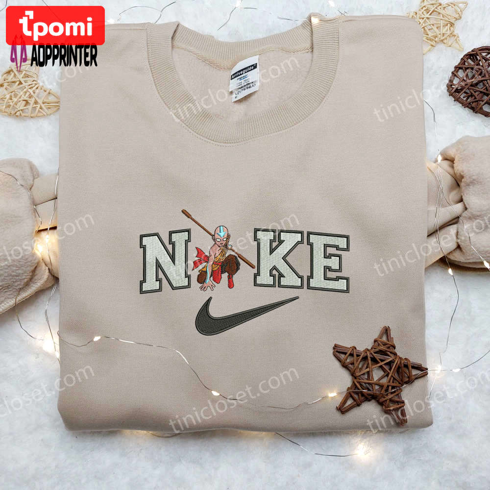 Get the ultimate aang nike & avatar cartoon embroidered shirt – limited edition Embroidered Shirt
