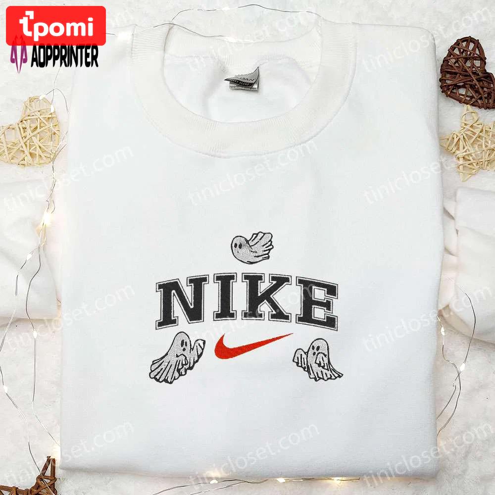 Ghost x nike embroidered hoodie & shirt: best halloween gift ideas Embroidered Shirt