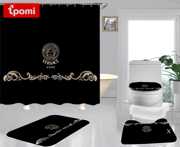 Gianni versace black hypebeast home decor bathroom sets luxury fashion brand bath mat Bathroom Set
