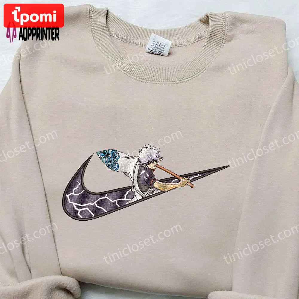 Gintoki sakata x nike embroidered sweatshirt: gintama & nike inspired shirt Embroidered Shirt