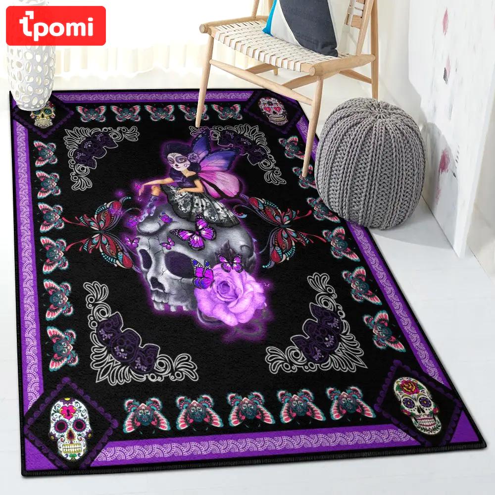 Girl cool rugs, sugar skull butterfly girl gs cl rug Rectangle Rug