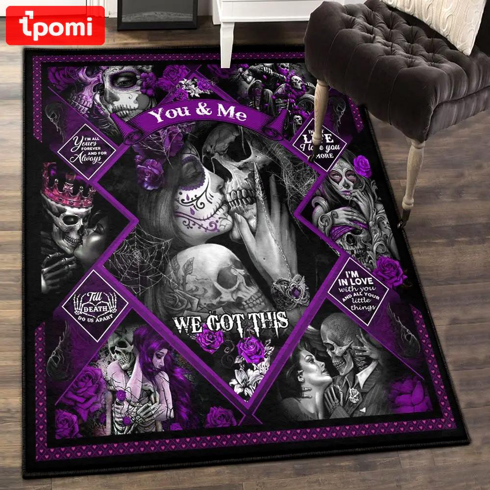 Girlfriend area rugs for living room, skull couples you and me we got this rug Rectangle Rug