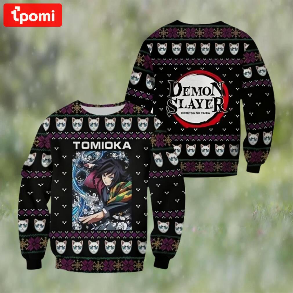 Giyu tomioka ugly christmas sweater demon slayer anime xmas gift Christmas Ugly Sweater