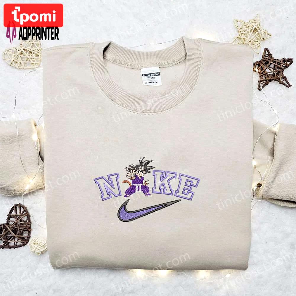 Goku kid x nike anime embroidered shirt dragon ball nike inspired Embroidered Shirt