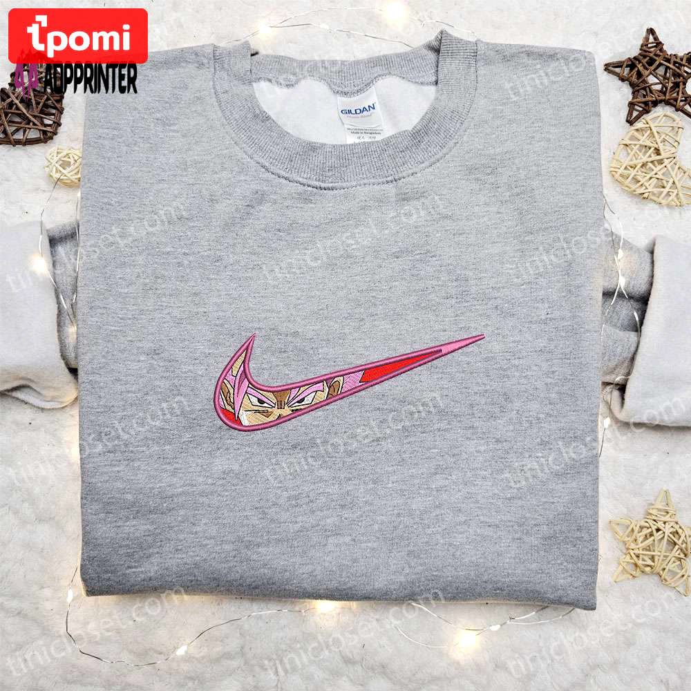 Goku super saiyan rosé x nike anime embroidered shirt – dragon ball custom nike tee Embroidered Shirt