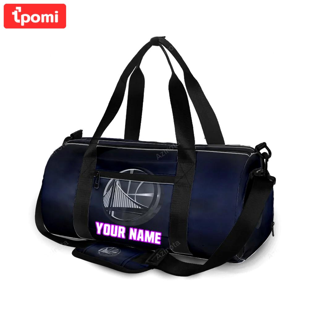 Golden state warriors emblem texture metal2 personalized name travel bag gym bag 925 Travel Bag