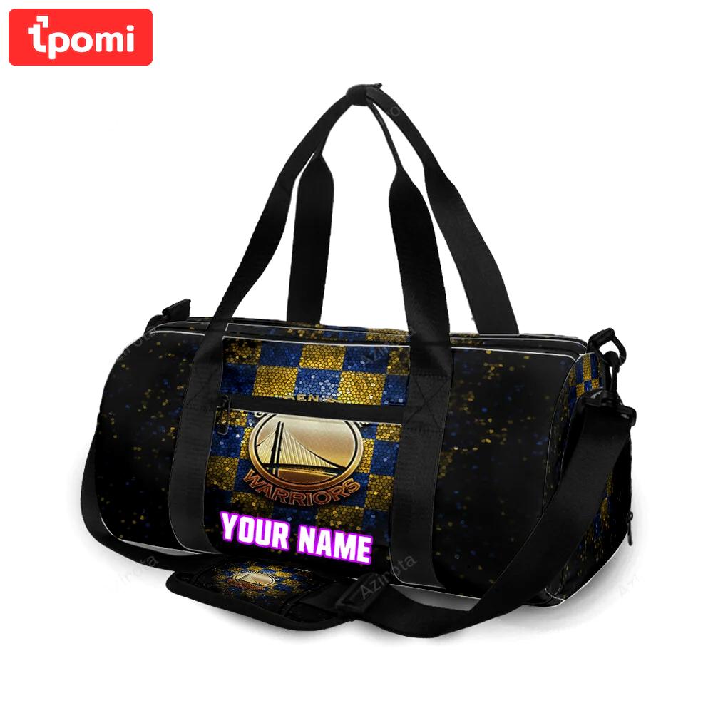 Golden state warriors emblem texture pattern2 personalized name travel bag gym bag 1192 Travel Bag