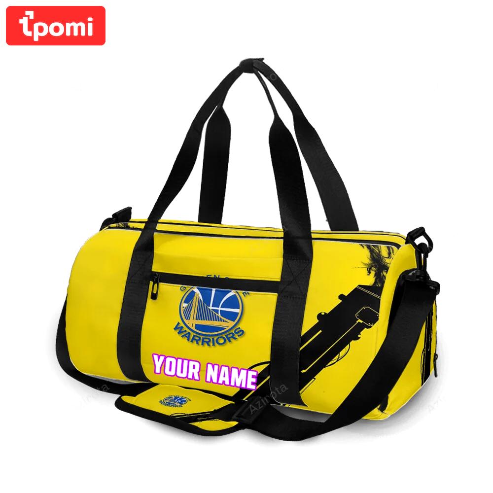 Golden state warriors emblem texture11 personalized name travel bag gym bag 308 Travel Bag