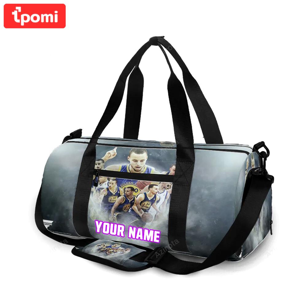 Golden state warriors stephen curry 30 texture10 personalized name travel bag gym bag 2132 Travel Bag