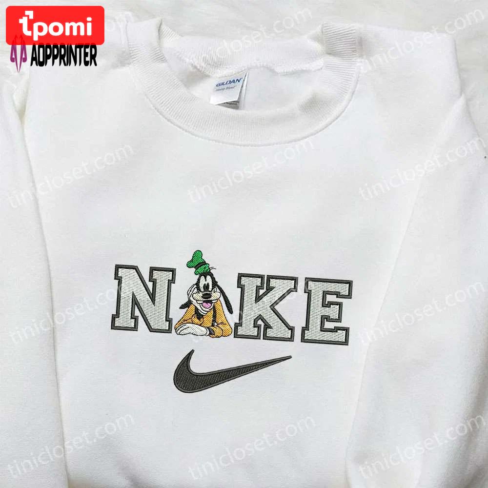 Goofy x nike cartoon embroidered shirt disney sweatshirt nike inspired tee Embroidered Shirt
