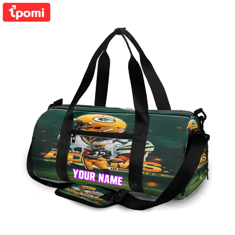 Green bay packers davante adams no17 v6 personalized name travel bag gym bag 1152 Travel Bag
