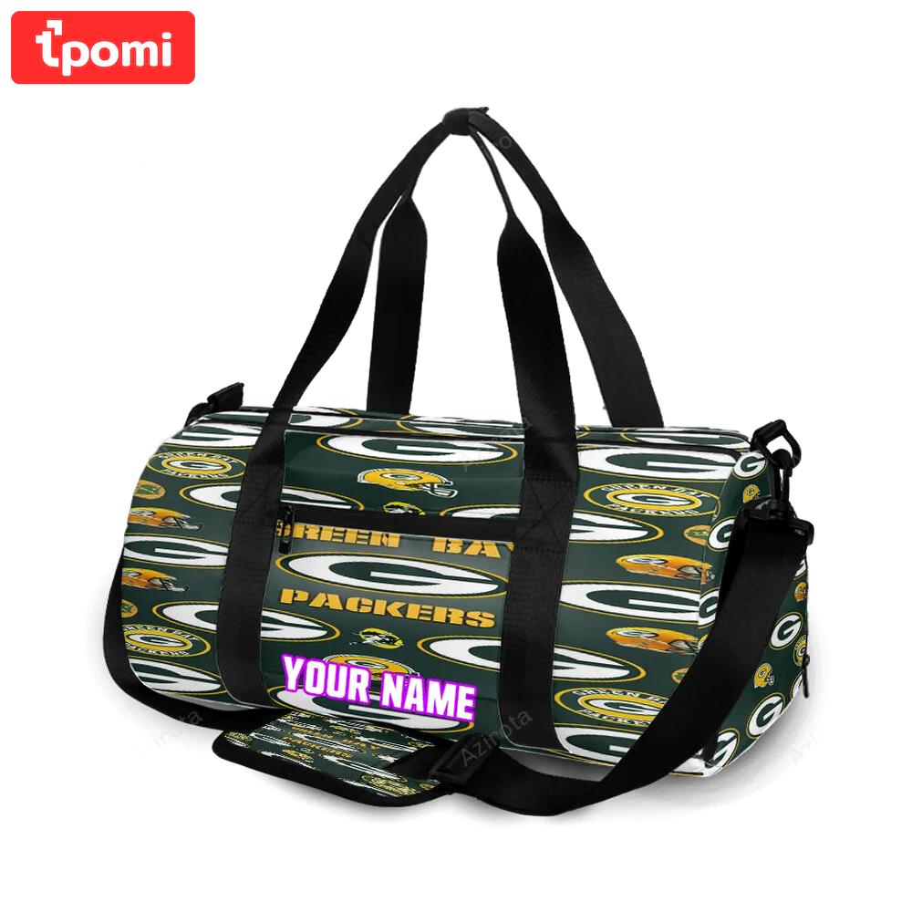 Green bay packers emblem seamless personalized name travel bag gym bag 565 Travel Bag