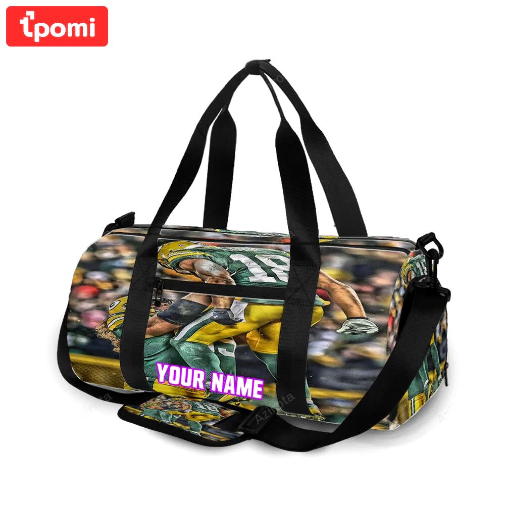 Green bay packers player team v2 personalized name travel bag gym bag 1863 Travel Bag