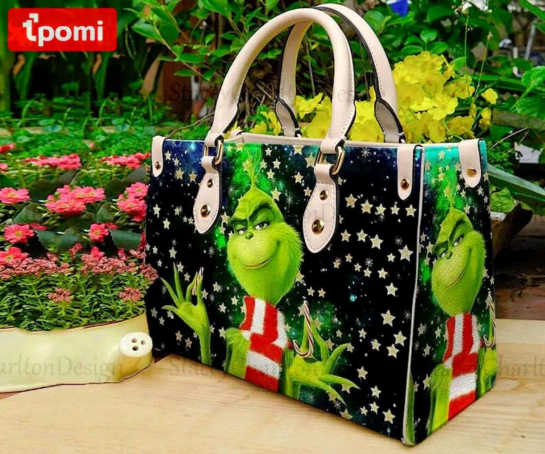 Grinch christmas a leather handbag for women gift 4083 Women Leather Hand Bag