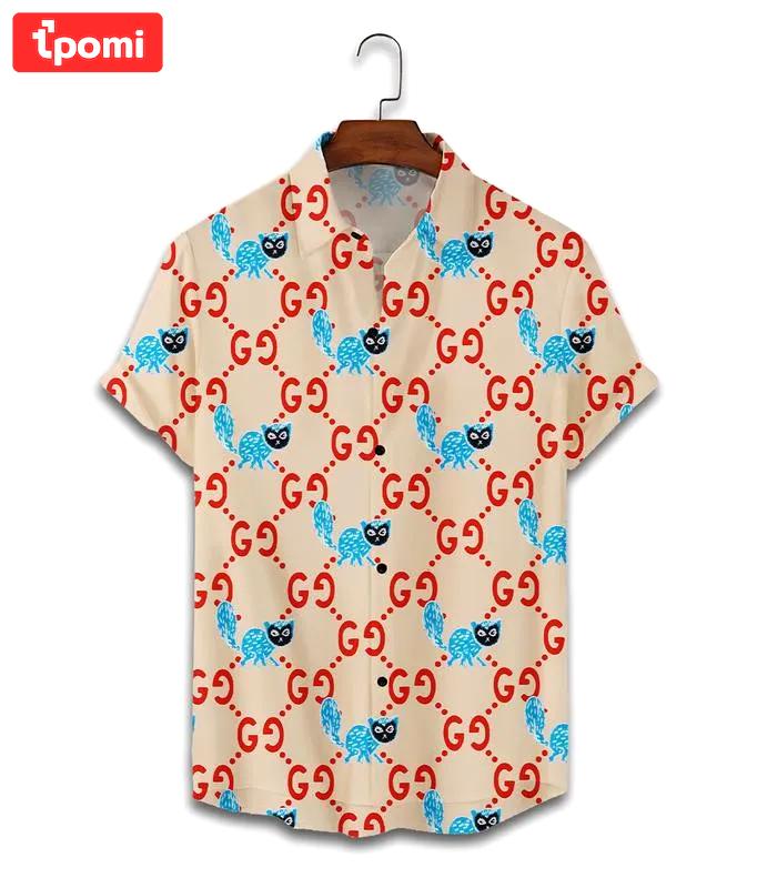 Gucci animal pattern luxury brand premium fashion hawaii shirt for men 17 hawaii shirt Hawaii Shirt Shorts & Flip Flops