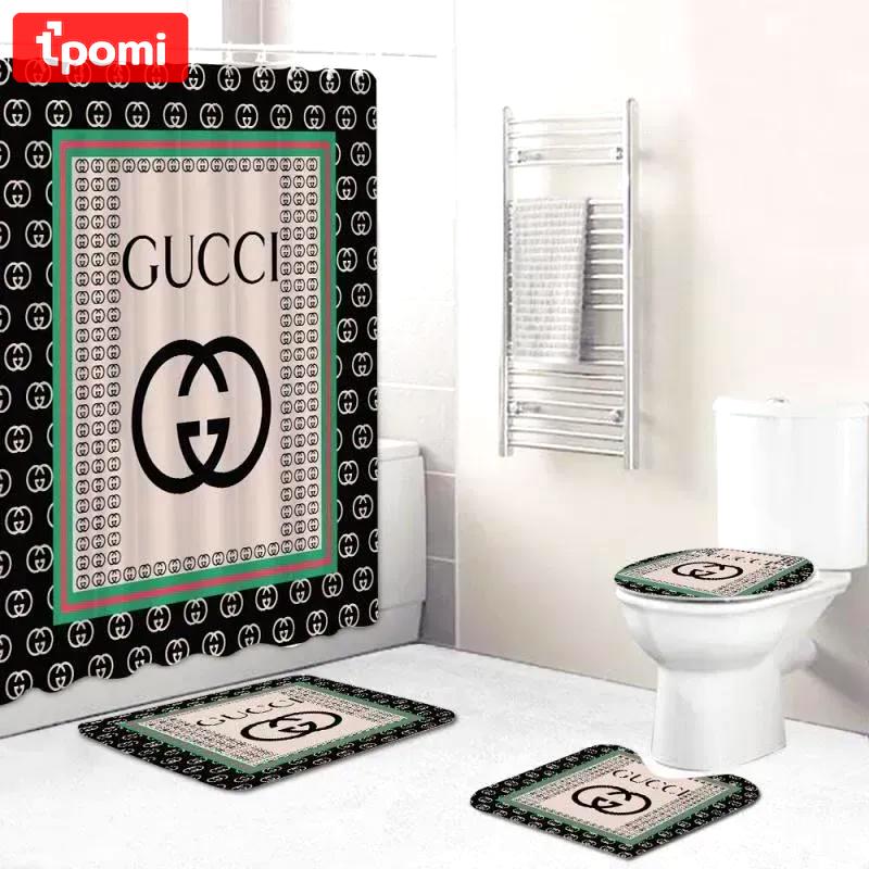 Gucci bathroom set bath mat hypebeast luxury fashion brand home decor Bathroom Set