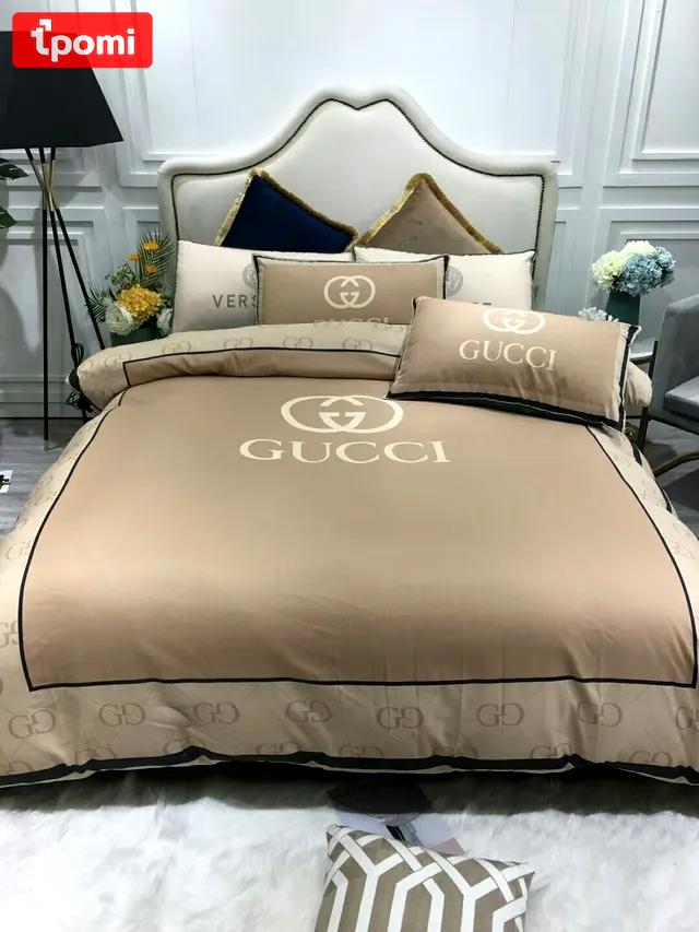 Gucci beige luxury brand bedding set bedspread duvet cover set home decorations Bedding Sets