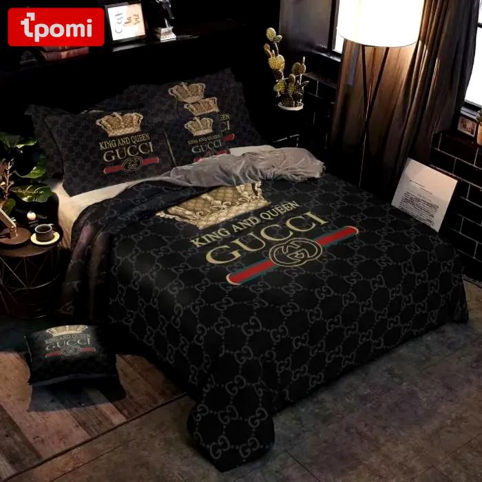Gucci king and queen logo type 1002 Bedding Sets home decor hyperbeast Bedroom luxury ideas blankets sheets covers bed linen premium fashion brand duvet bedclothes bedspread