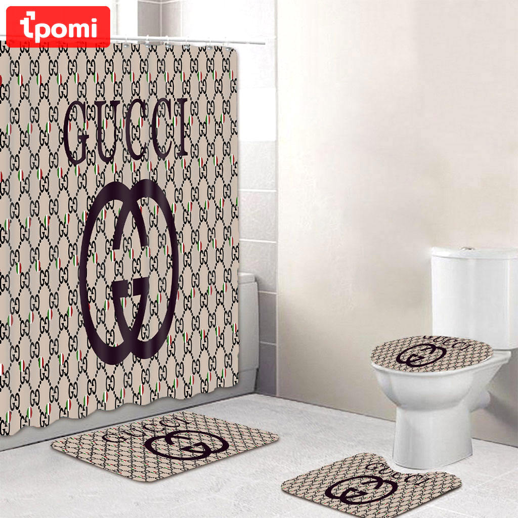 Gucci monogram bathroom sets luxury fashion brand hypebeast home decor bath mat Bathroom Set