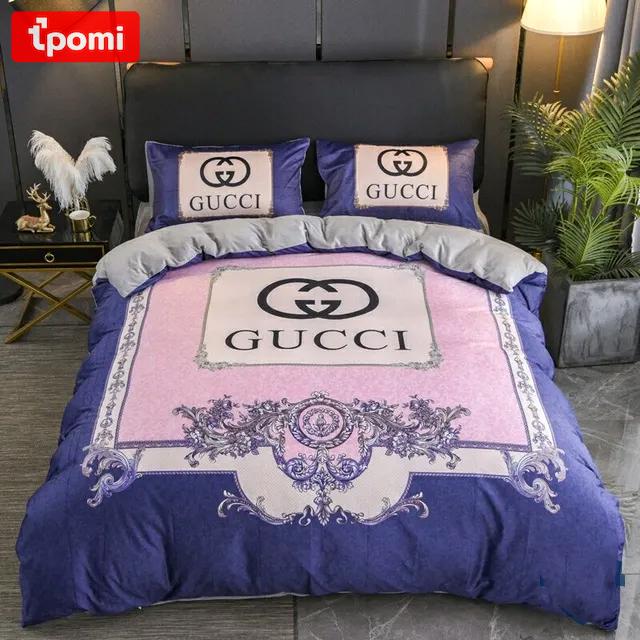 Gucci pink blue luxury brand bedding set bedspread duvet cover set home decorations Bedding Sets