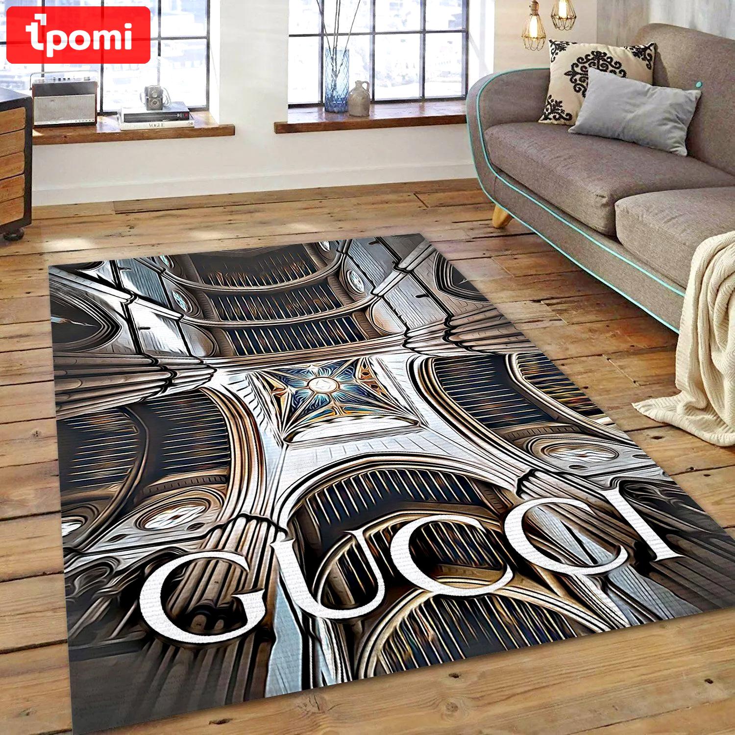 Gucci royal logo type 945. Upgrade Your Living Room with Luxury Home Decor: Area Carpets, Floor Decor, Door Mats, and Hot Gift Items with style a High-End Fashion Brand Rectangle Rug