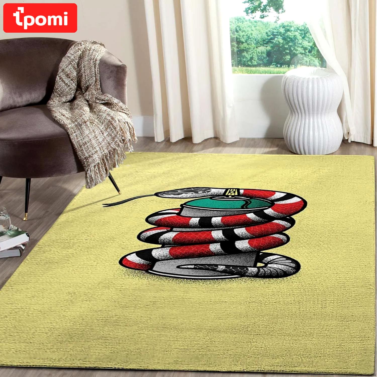 Gucci snake logo type 351. Upgrade Your Living Room with Luxury Home Decor: Area Carpets, Floor Decor, Door Mats, and Hot Gift Items with style a High-End Fashion Brand Rectangle Rug