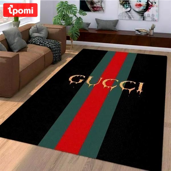 Gucci stripe logo type 914. Upgrade Your Living Room with Luxury Home Decor: Area Carpets, Floor Decor, Door Mats, and Hot Gift Items with style a High-End Fashion Brand Rectangle Rug