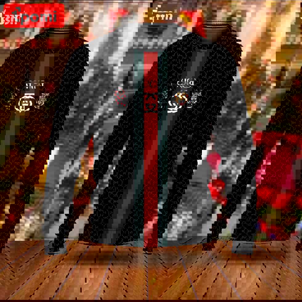 Gucci tiger & snake luxury ugly christmas sweater ucs1015 Christmas Ugly Sweater