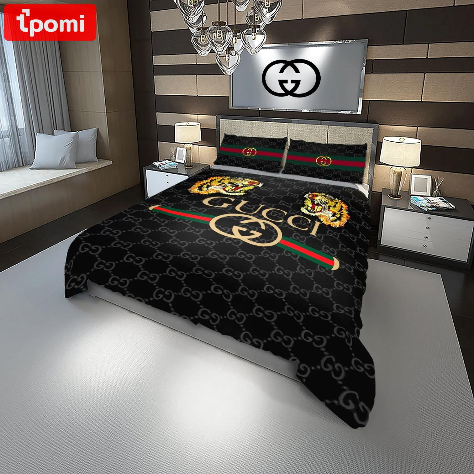Gucci tigers fashion logo luxury brand premium bedding sets,bed sets, bedroom sets, comforter sets, duvet cover, bedspread Bedding Sets