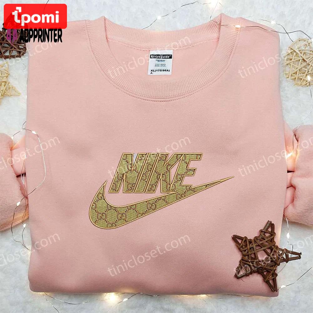 Gucci x nike logo embroidered shirt: best family gifts nike inspired and fashionable Embroidered Shirt