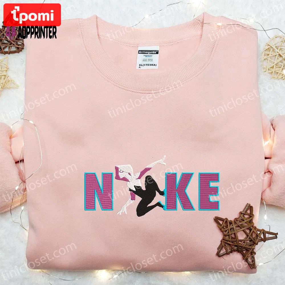 Gwen stacy x nike cartoon & marvel comic embroidered shirt – inspiring nike-inspired style Embroidered Shirt