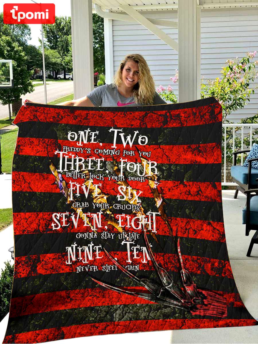 Halloween decorations gift ideas halloween freddy kreuger movie red quilt blanket Quilt Blanket