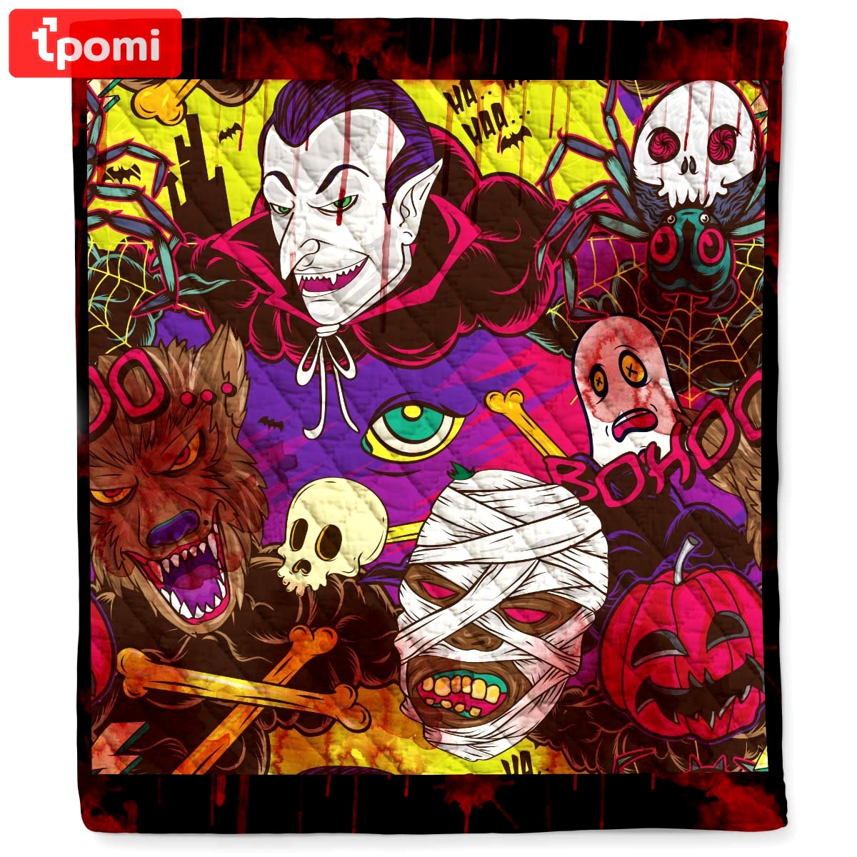 Halloween decorations halloween dracula monsters quilt blanket Quilt Blanket