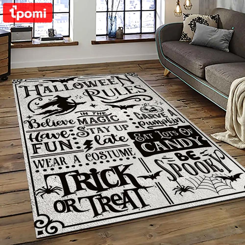 Halloween style pumpkin autumn retangle carpet area rug home decor halloween gift hal3 Rectangle Rug