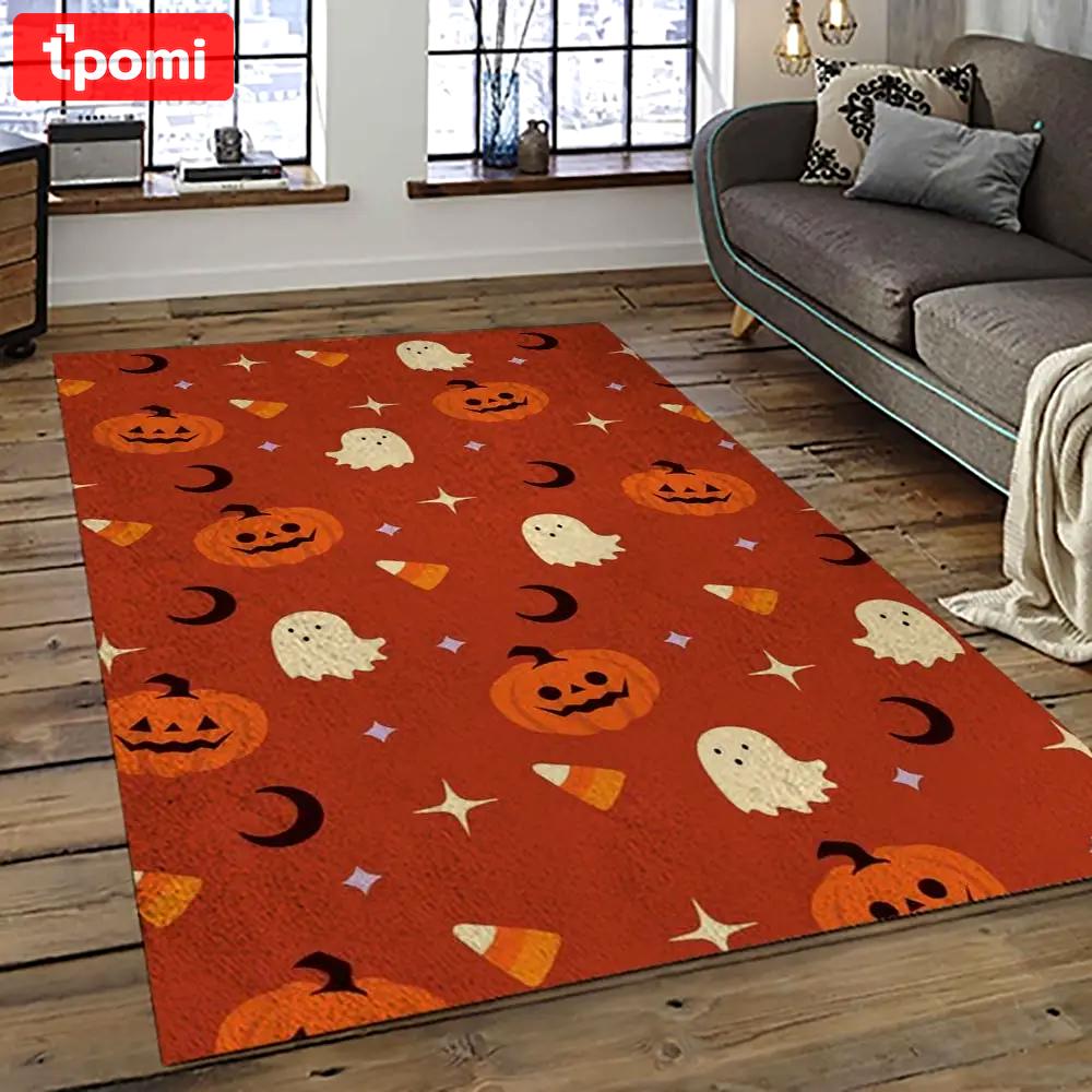 Halloween style pumpkin autumn retangle carpet area rug home decor halloween gift hal6 Rectangle Rug