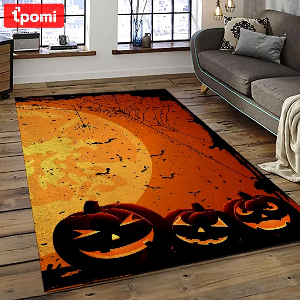 Halloween style pumpkin autumn retangle carpet area rug home decor halloween gift hal78 Rectangle Rug