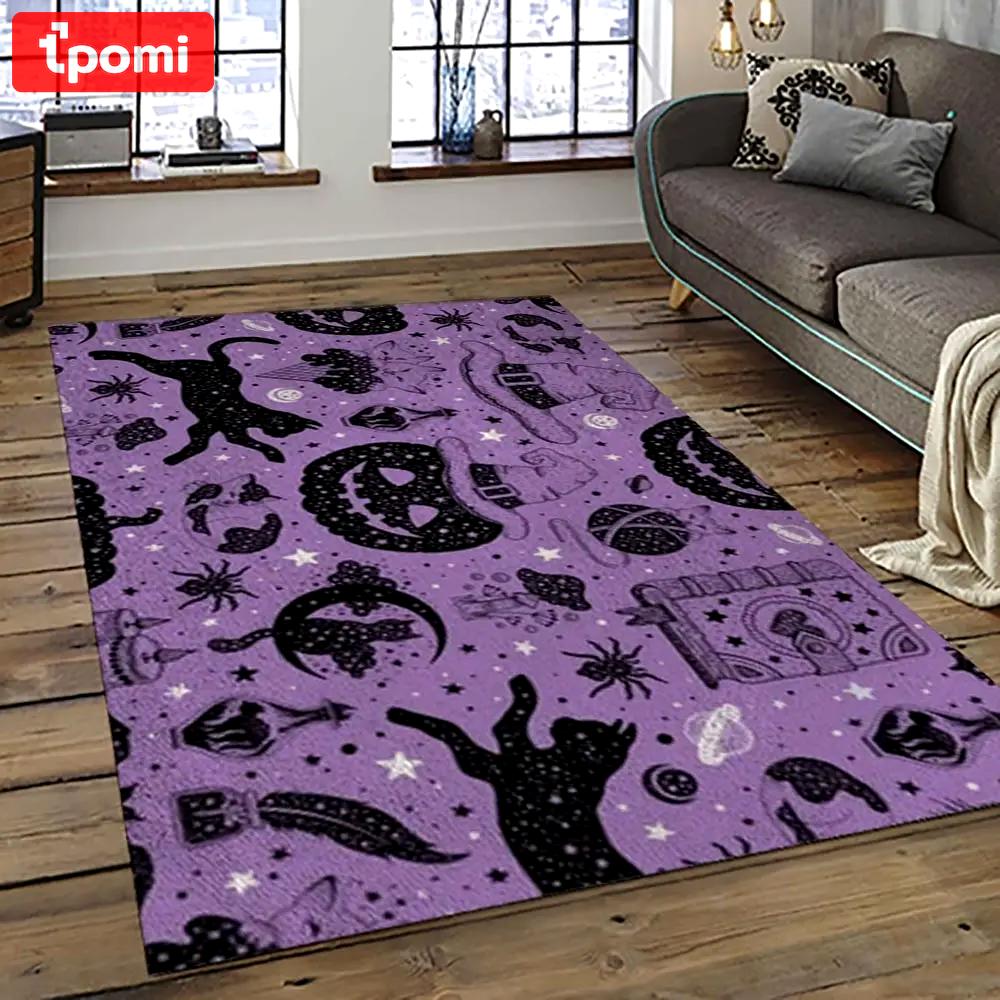 Halloween style pumpkin autumn retangle carpet area rug home decor halloween gift hal88 Rectangle Rug