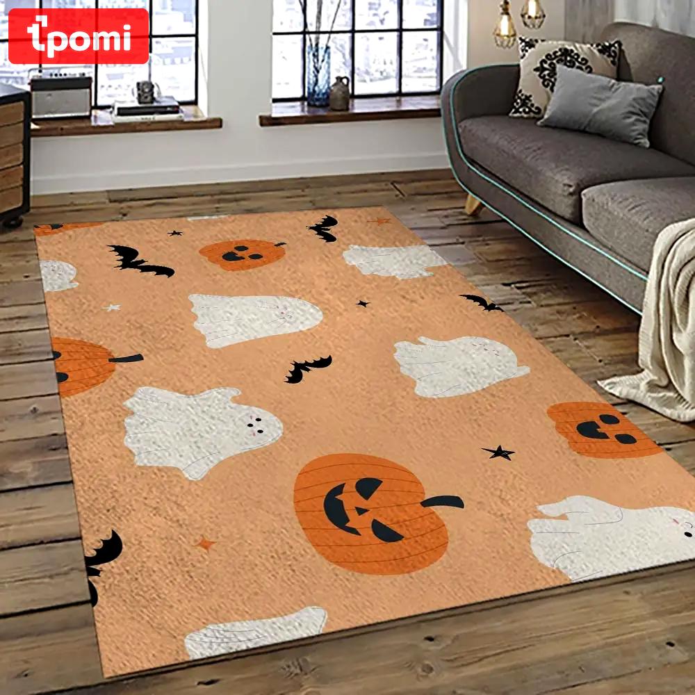 Halloween style pumpkin autumn retangle carpet area rug home decor halloween gift hal93 Rectangle Rug