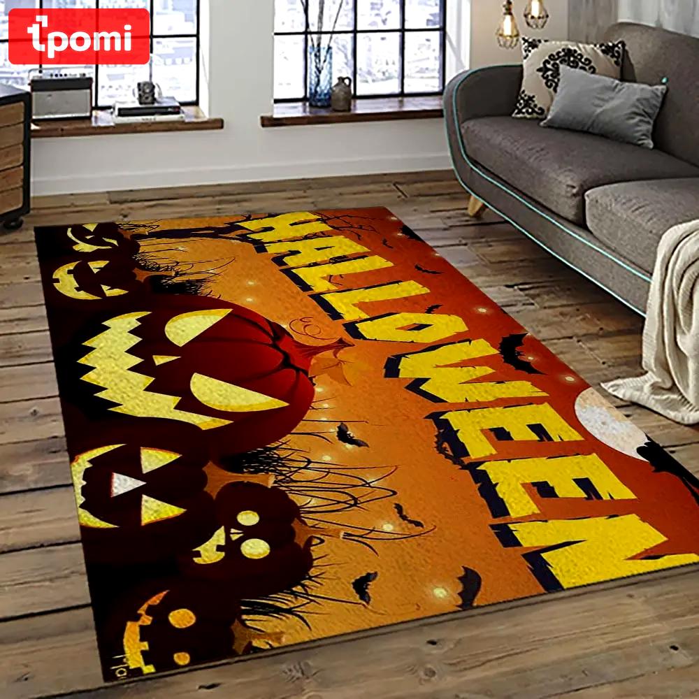 Halloween style pumpkin autumn retangle carpet area rug home decor halloween gift hal95 Rectangle Rug