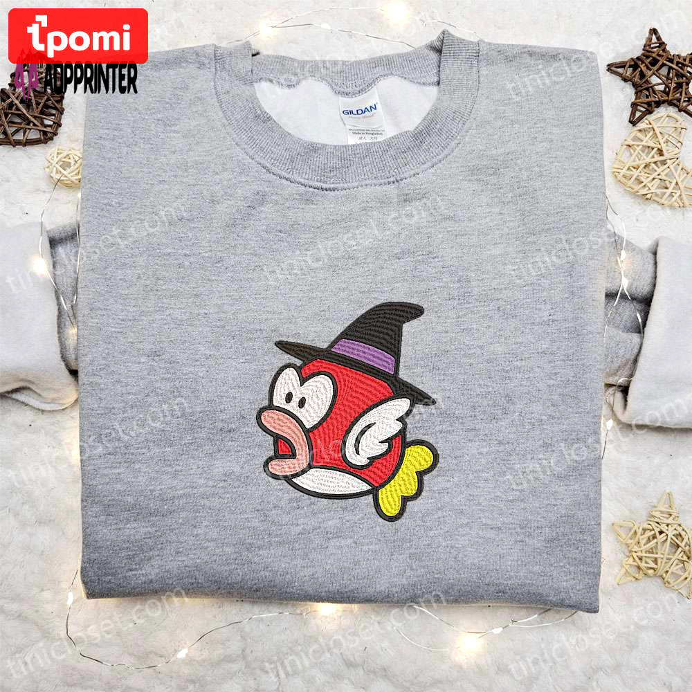 Halloween super mario witch cheep cheep shirt: funny sweatshirt & cute hoodie Embroidered Shirt