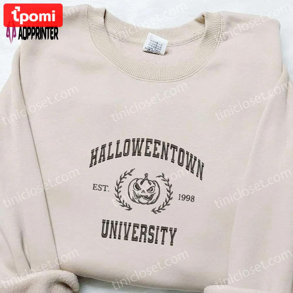 Halloweentown est 1998 embroidered shirt: vintage halloween gift for lovers Embroidered Shirt