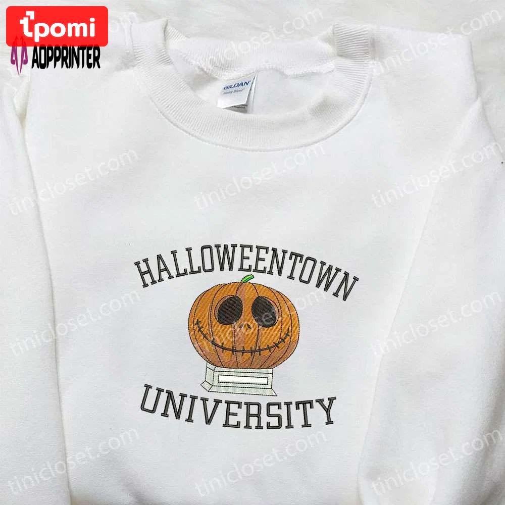 Halloweentown university embroidered shirt: vintage halloween gift for halloween lovers Embroidered Shirt