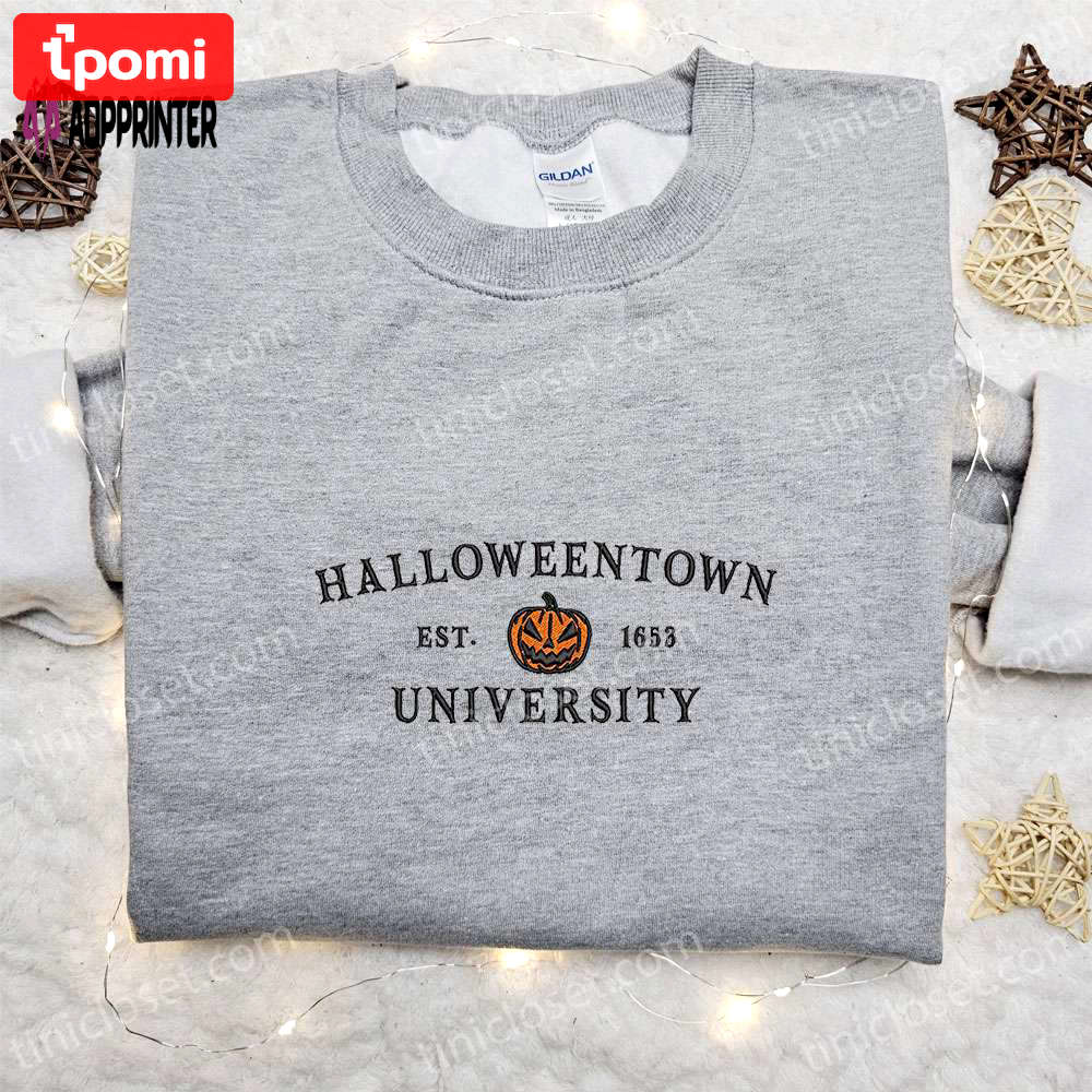 Halloweentown university est 1653 embroidered shirt: vintage halloween & best gifts for halloween lovers Embroidered Shirt