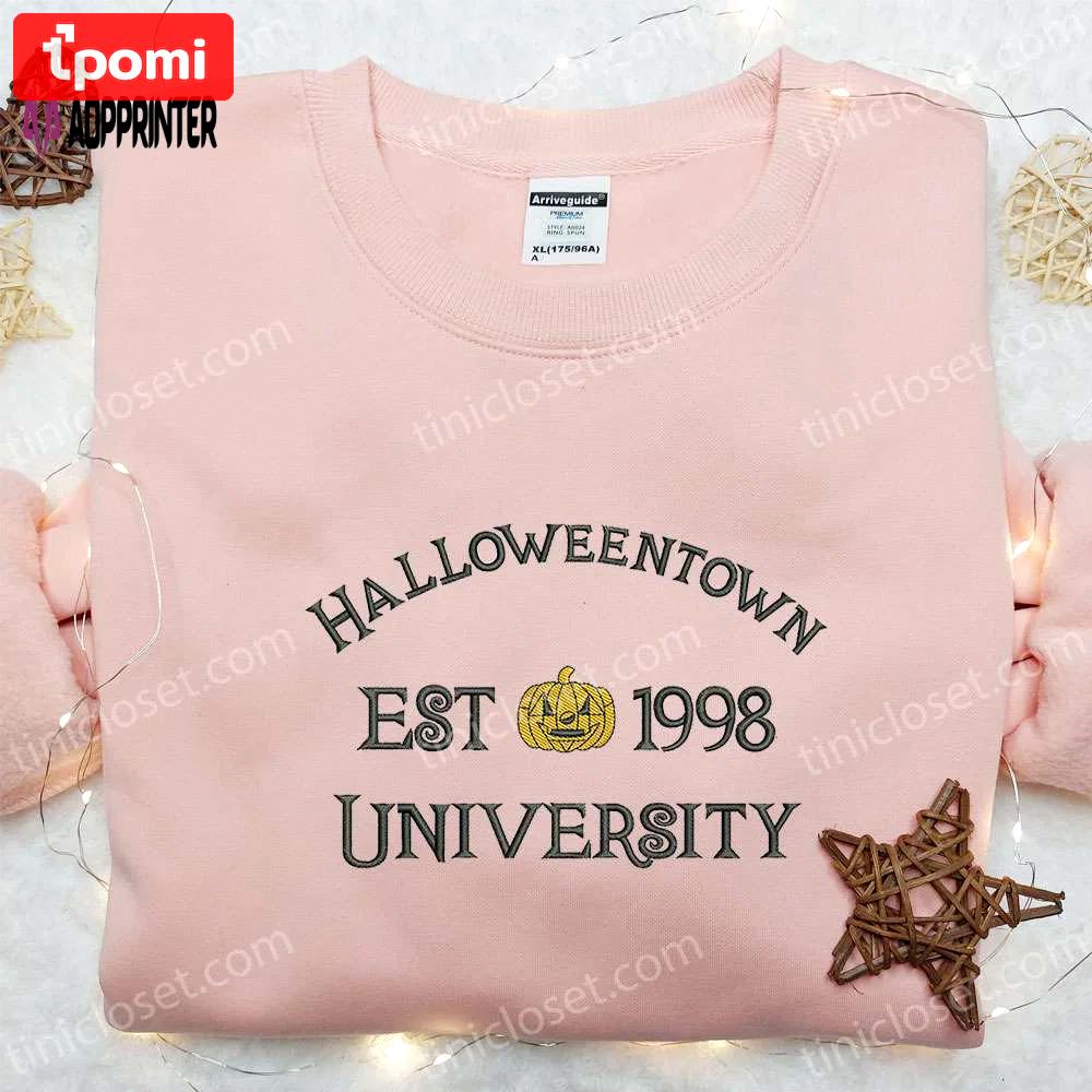 Halloweentown university est 1998 embroidered shirt: vintage halloween gift for halloween lovers Embroidered Shirt