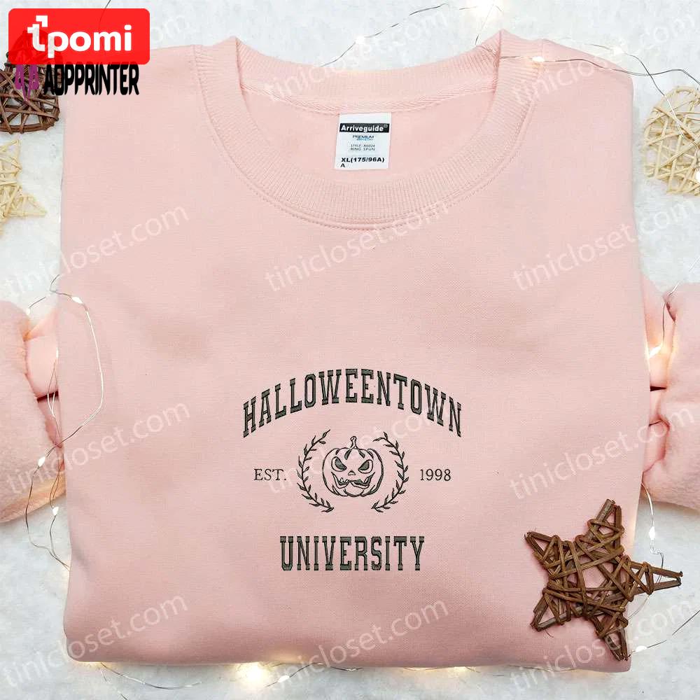Halloweentown university est 1998 pumpkin sweatshirt: vintage halloween shirt & clothing Embroidered Shirt