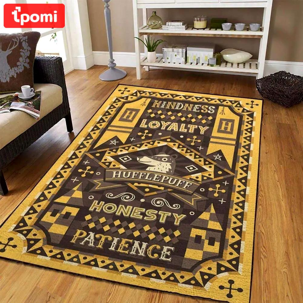 Harry potter hufflepuff area rug living room rug home decorfloor decor the us decor Rectangle Rug