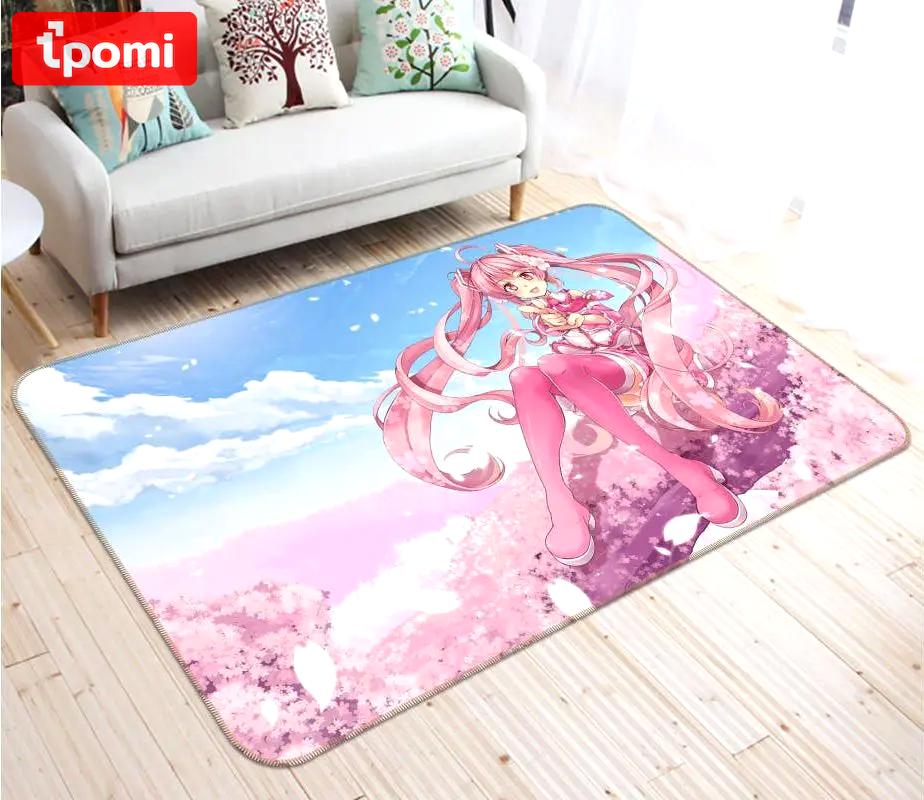 Hatsune miku anime 11 area rug living room and bed room rug rug regtangle carpet floor decor home decor Rectangle Rug