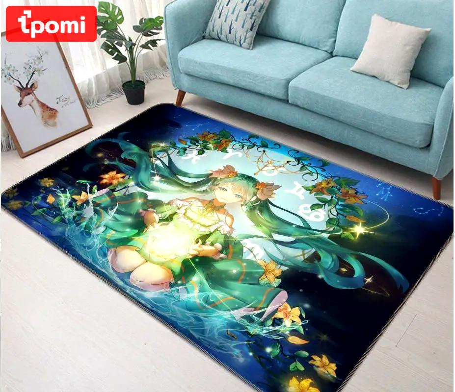 Hatsune miku anime 31 area rug living room and bed room rug rug regtangle carpet floor decor home decor Rectangle Rug