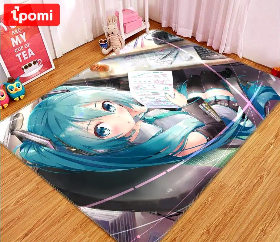 Hatsune miku anime 82 area rug living room and bed room rug rug regtangle carpet floor decor home decor Rectangle Rug