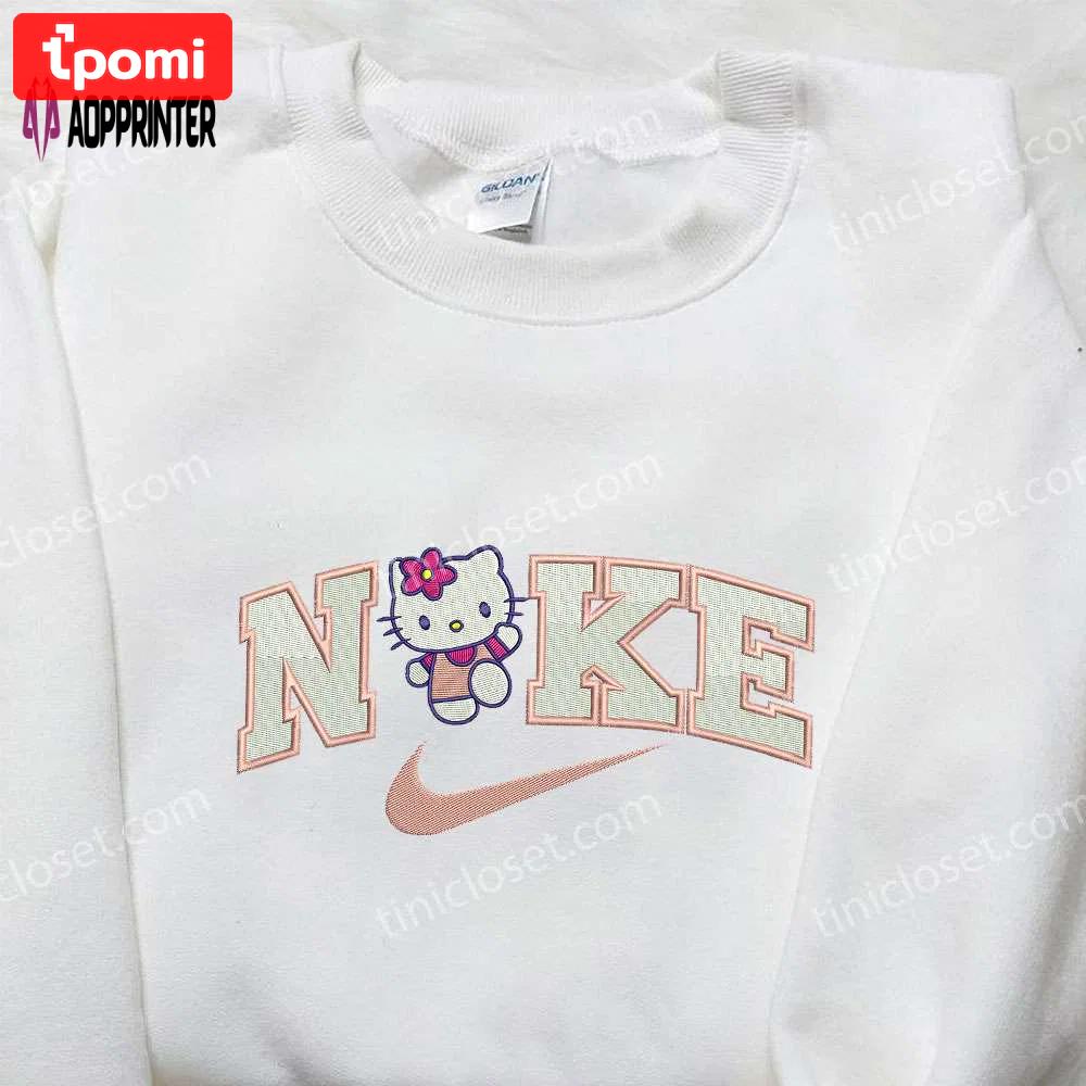 Hello kitty x nike embroidered shirt: customized & stylish apparel Embroidered Shirt